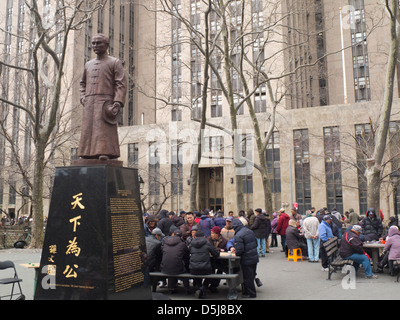 Dr. Sun Yat-Sen-Statue in Chinatown New York City Stockfoto