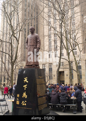 Dr. Sun Yat-Sen-Statue in Chinatown New York City Stockfoto