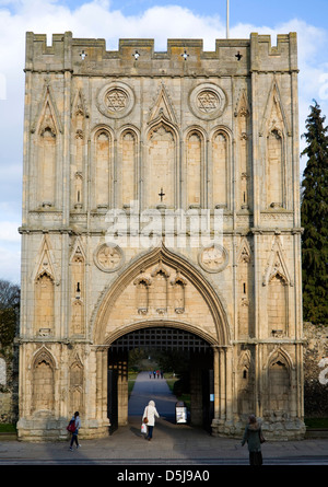 Abbey Gate normannischen Turm, Bury St Edmunds, Suffolk, England Stockfoto