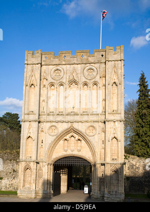 Abbey Gate normannischen Turm, Bury St Edmunds, Suffolk, England Stockfoto