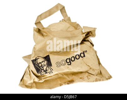 KFC zum Mitnehmen Papiertüte. Stockfoto