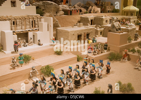 Santa Fe: Museum der internationalen Volkskunst / Girard Flügel / mexikanischen Dorf Pueblo fest Tag Stockfoto