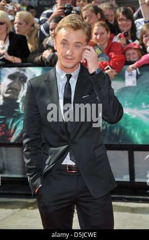 Tom Felton Harry Potter und die Heiligtümer des Todes: Teil 2 - Film Weltpremiere am Trafalgar Square - Ankünfte. London, Stockfoto