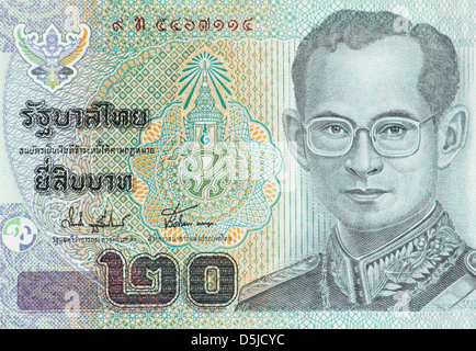 Thailand 20 20 Baht Banknote Stockfoto
