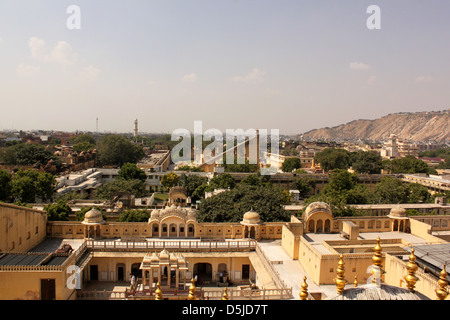 Lange Sicht von Jantar Mantar Jaipur Rajasthan Indien Stockfoto
