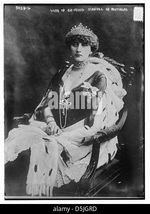 Ehefrau von Ex-König Manuel des Hafens. (LOC) Stockfoto