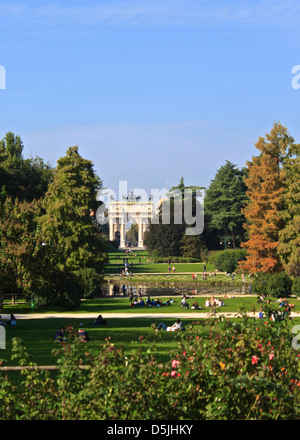 Milan-Park an einem sonnigen Herbstnachmittag Stockfoto