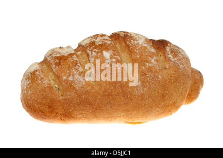 Frisch nach Hause gebackene Bloomer Brotlaib isoliert gegen weiß Stockfoto