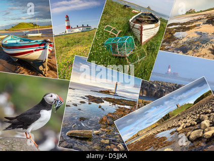 Eine Montage von 8 Bildern eingefangen in North East England Stockfoto