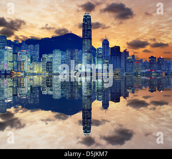 Skyline von Hong Kong Island. Stockfoto