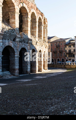 Detail der Arena von Verona (Arena di Verona). Stockfoto