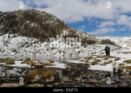 Winter im englischen Lake District - Jacks Rake Gerangel auf Pavey Arche Stockfoto