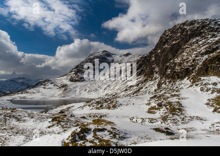 Winter im englischen Lake District - eine klassische Ansicht der Pavey Lade im Frühjahr Stockfoto