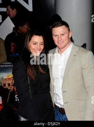 London, UK. 3. April 2013. Chris Ashton (Englische Rugby-Spieler) besucht die UK Premiere von Olympus hat gefallen am BFI Imax London.Credit: Maurice Clements/Alamy Live News Stockfoto