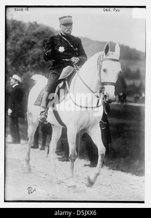 General Antoine Pau, bekannt als der einarmige Held, ist in diesem Porträt festgehalten. Er war ein prominenter französischer Militärführer während des Ersten Weltkriegs, bekannt für seine Führung in der Schlacht, obwohl er einen Arm verlor. Stockfoto