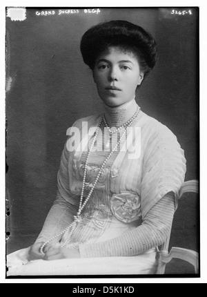 Dieses Foto zeigt Großherzogin Olga Alexandrowna von Russland, ein Mitglied der Familie Romanov und eine Schlüsselfigur des russischen Königs. Stockfoto