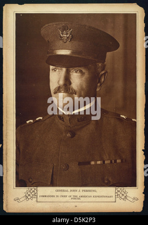 General John J. Pershing, bekannt als „Black Jack“, war während des Ersten Weltkriegs Oberbefehlshaber der amerikanischen Expeditionstruppen. Stockfoto