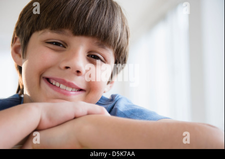 Porträt eines jungen (8-9) Stockfoto