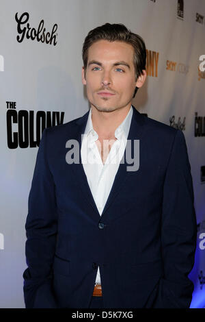 3. April 2013. Toronto, Kanada. Schauspieler Kevin Zegers kommt bei THE COLONY Weltpremiere am Scotiabank Theater in Toronto. (EXI/N8N) Stockfoto