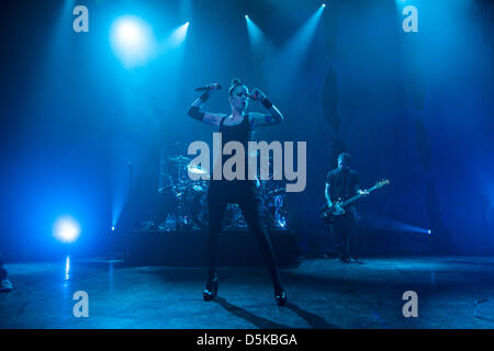 Chicago, USA. 3. April 2013. Alternative-Rock-band Garbage erklingt in The Riviera Theatre in Chicago, USA. Bildnachweis: Max Herman/Alamy Live-Nachrichten Stockfoto