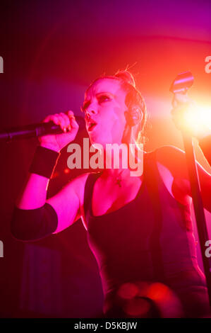 Chicago, USA. 3. April 2013. Shirley Manson des alternative-Rock Band Garbage erklingt in The Riviera Theatre in Chicago, USA. Bildnachweis: Max Herman /Alamy Live-Nachrichten Stockfoto