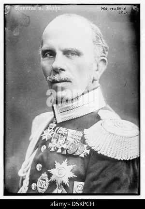 Dieses Bild zeigt General von Bohn, eine historische Militärfigur aus Bayern, die Anfang des 20. Jahrhunderts gefangen genommen wurde und seine Militäruniform und Haltung zeigt. Stockfoto