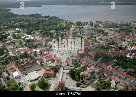 Luftbild von Neustrelitz und Zierker sehen, Landkreis Mecklenburgische Seenplatte, Mecklenburg-Vorpommern, Deutschland Stockfoto