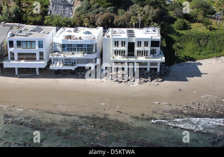 Luftaufnahme von Halle Berry Strandhaus in Malibu. Los Angeles Californa - 26.04.2011 Stockfoto