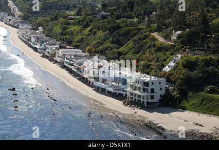 Luftaufnahme von Halle Berry Strandhaus in Malibu. Los Angeles Californa - 26.04.2011 Stockfoto