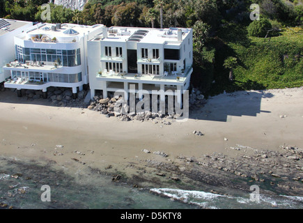 Luftaufnahme von Halle Berry Strandhaus in Malibu. Los Angeles Californa Stockfoto