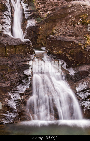 Wasserfall in der Nähe das Treffen der drei Gewässer in den Pass von Glencoe, Schottisches Hochland, Schottland Stockfoto