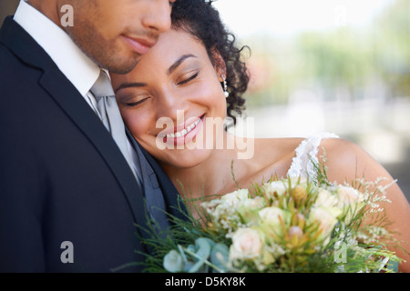 Porträt von Brautpaar Stockfoto