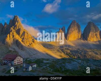 Rifugio Antonio Locatelli S. Innerkofler, Tre Cime di Lavaredo, Dolomiten, Südtirol, Italien Stockfoto