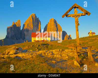 Rifugio Antonio Locatelli S. Innerkofler, Tre Cime di Lavaredo, Dolomiten, Südtirol, Italien Stockfoto