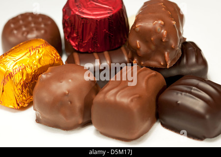 Nahaufnahme einer Auswahl an verschiedenen Thornton's Schokolade Schokolade Süßigkeiten Stockfoto