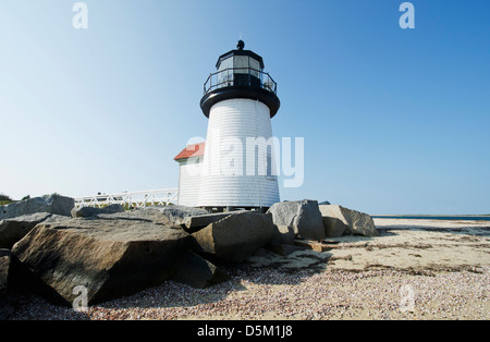 USA, Massachusetts, Nantucket Island, Ansicht von Brant Point Leuchtturm Stockfoto