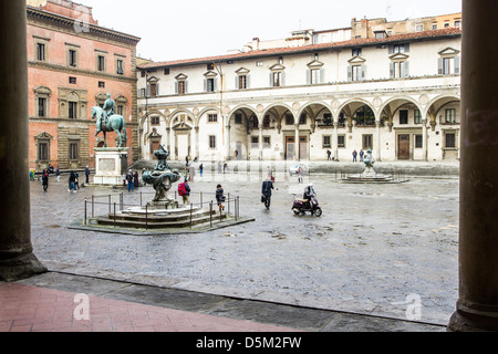 Piazza della Santissima Annunziata. Stockfoto