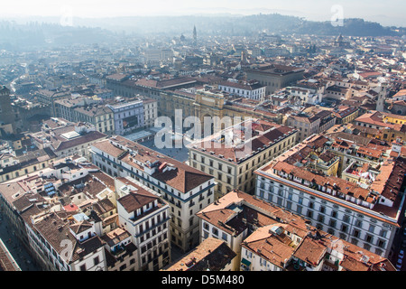 Florenz betrachtet von Giottos Campanile. Stockfoto