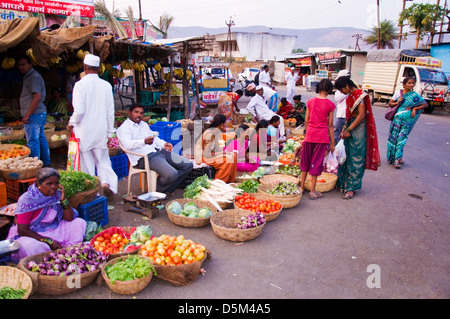 Marktplatz in Paud Pune Maharashtra, Indien Stockfoto