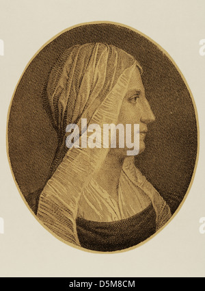 Vittoria Colonna (1490-1547). Marquise von Pescara. Italienische Renaissance-Dichter. Gravur in der iberischen Abbildung, 1885. Stockfoto