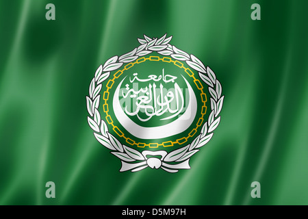 Flagge der arabischen Liga, dreidimensional zu rendern, seidige Textur Stockfoto