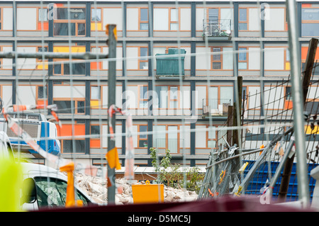 Umstrukturierung der städtischen Zusammensetzung auf die Nachbarschaften von Clichy-Sous-Bois & Clichy Montfermeil auf den Paris Vororten. Stockfoto