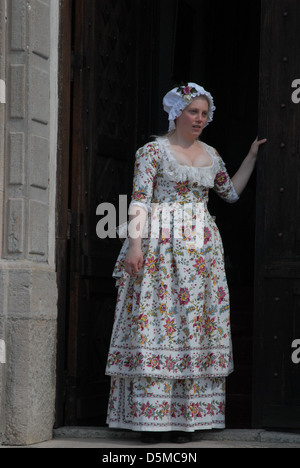 Frau in historischer Kleidung. Stockfoto
