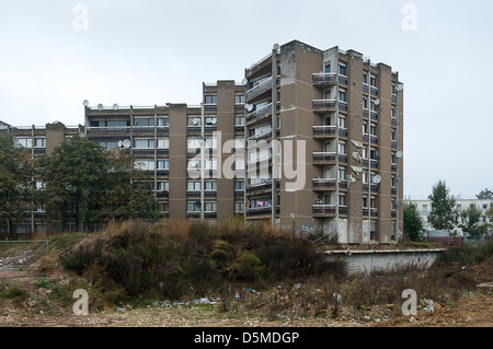 Umstrukturierung der städtischen Zusammensetzung auf die Nachbarschaften von Clichy-Sous-Bois & Clichy Montfermeil auf den Paris Vororten. Stockfoto