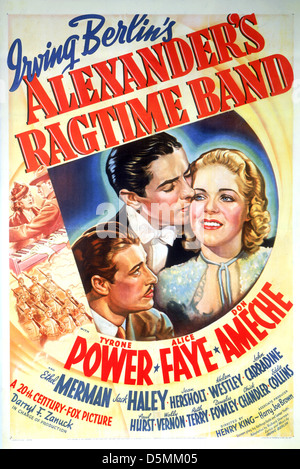 DON AMECHE, TYRONE POWER, Alice Faye, Plakat, ALEXANDER'S RAGTIME BAND, 1938 Stockfoto