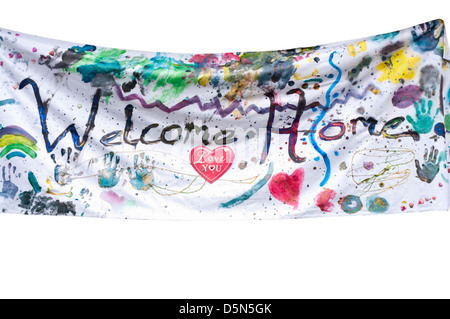 Welcome Home Banner Stockfoto