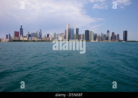 Skyline von Chicago gesehen vom Lake Michigan Stockfoto