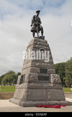 Die Statue auf der 51. Highland Division Memorial in Neufundland Gedenkpark Beaumont-Hamel, Frankreich. Stockfoto