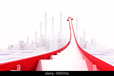 3D Pfeil Treppen- und Business-Diagramm Stockfoto