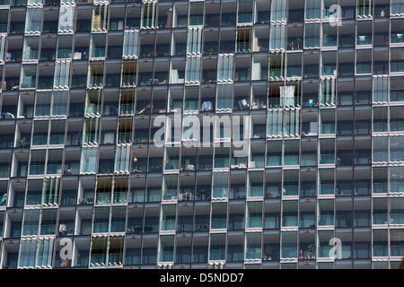 Ian Simpson Architekt entwarf Beetham Tower Windows am Deansgate Manchester nördlichen England UK Beetham Tower Stockfoto
